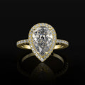 Pear-Shaped Halo Ring In Clear, Pink, Gold, And Silver Variants view 2