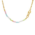 Pastel Bead and Faux Pearl Gold Ball Chain Choker Necklace view 5