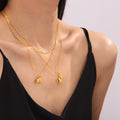 Layered Mechanical Cat Dog Pendant Necklaces Gold Snake Chain view 3