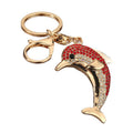 Rhinestone Dolphin Metal Keychain With Split Ring And Lobster Clasp view 5