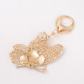 Rhinestone Butterfly Keychain Metal Filigree Wing Bag Charm view 4