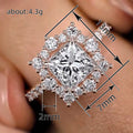 Rose Gold Tone Square Halo Crystal Ring Polished Statement Fashion Jewelry view 4
