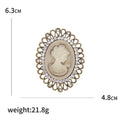 Oval Cameo Portrait Brooch With Crystal Filigree Border view 5