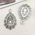 Antique Silver Zinc Alloy Bat Spider Spider Web Charm Pendant for DIY Necklace