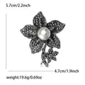 Crystal Lily Brooch With Pearl Center and Branch Drop view 6