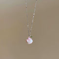 Pink Shell Pendant Necklaces with Silver Tone Ocean Charms in Three Styles view 6
