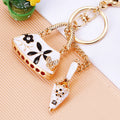 Floral Handbag and High Heel Charm Keychains with Red Loop Options view 2