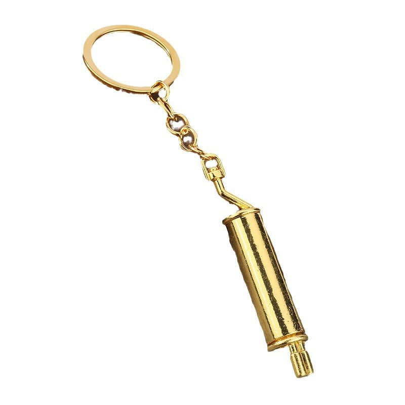 Creative Exhaust Pipe Zinc Alloy Car Keychain Gift Accessory