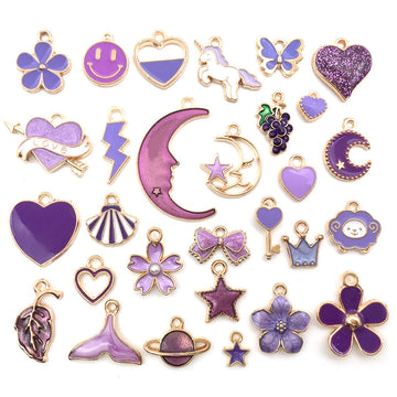 Colorful Seashell Metal Charms with 8 Listed Options