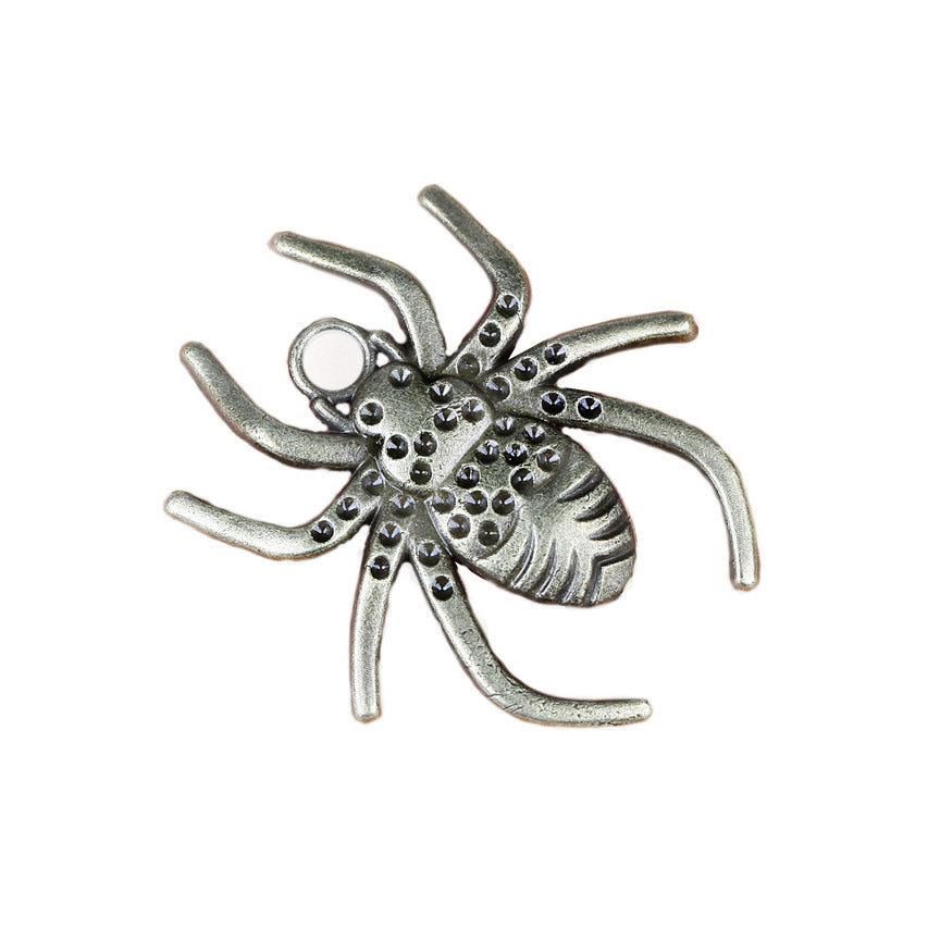 Vintage Spider Skull Alloy Pendant 46x40mm