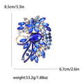 Large Gold Crystal Floral Brooch Center Oval Six Colors view 6