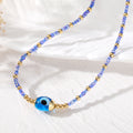 Gold Tone Seed Bead Glass Evil Eye Choker Necklaces view 7