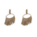 Metal Fringe Earrings In Gold And Silver Tones With Polished Metal Tone Details view 5