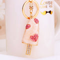 Crystal Heart Popsicle Keychains in White Pink Blue and Purple view 5