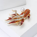 Pearl Goldfish Brooch In 4 Styles With Enamel And Crystal Details view 3