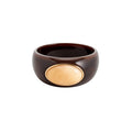 Acrylic Wide Bangle with Oval Gold-Framed Cabochon view 5