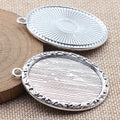 Oval Beaded Edge Cabochon Pendant Setting Jewelry Making Component view 5