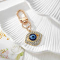 Rhinestone Blue Evil Eye Snap-Hook Keychains in Seven Shapes and Finishes view 11