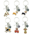 Five-Style Cartoon Dog Paw Bone and Heart Enamel Keychain Collection view 5