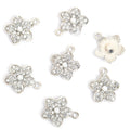 Rhinestone Five Petal Blossom Charms in Gold and Silver Tones view 6