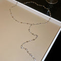 Heart Link Y Drop Necklace in Gold and Silver Tones view 9