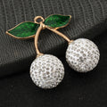 Rhinestone Cherry Charm Pendant Enamel Leaves Five Colors Two Sizes view 8