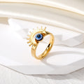 Gold and Silver Tone Eyelash Evil Eye Fashion Rings view 6