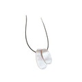 Black Cord Silver Brushed Metal Pendant Necklace Two Styles view 5