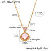 P017 PinkGoldGlassPendant
