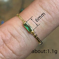 Rectangular Solitaire Split Band Ring In Six Stone Colors view 4