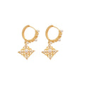 Diamond Crystal and Faux Pearl Huggie Earrings in Two Tones view 5