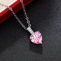 Silver Tone Heart Stone Pendant Necklaces In Three Colors view 8