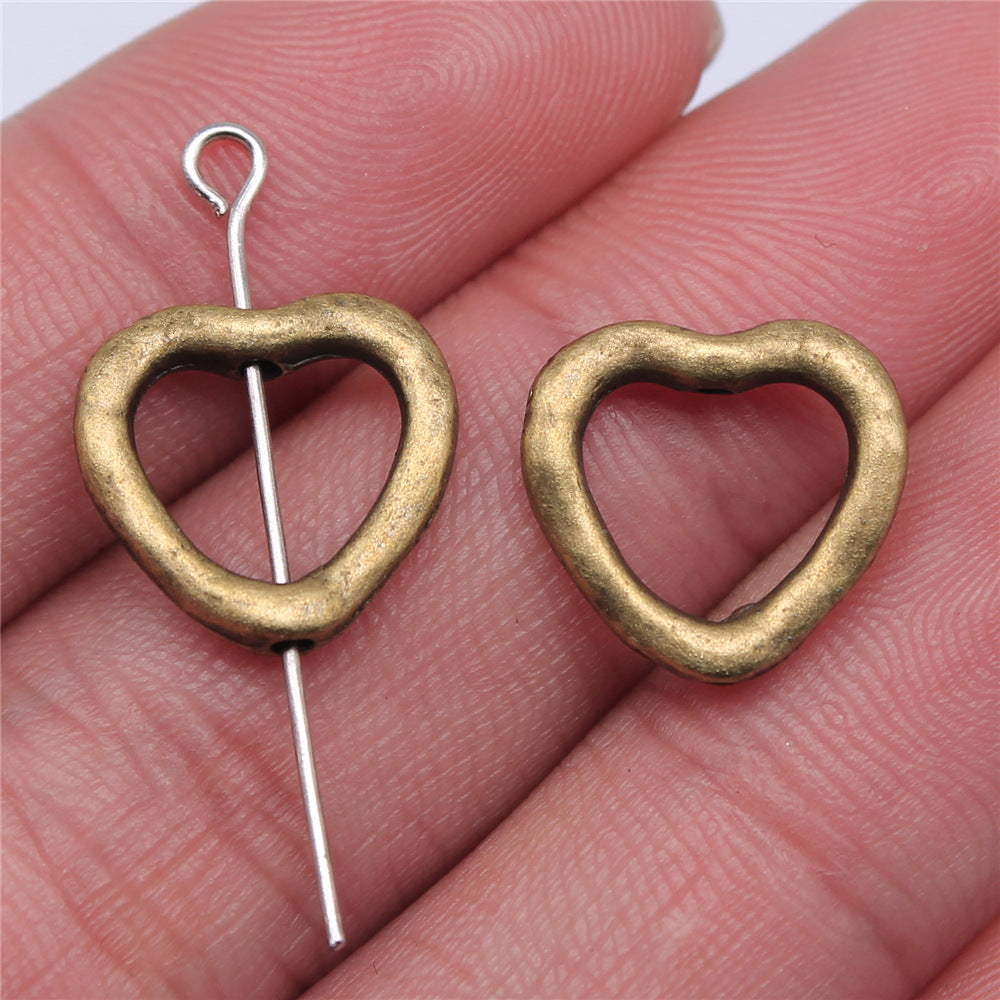 13x14mm 0.9g Multicolor Zinc Alloy Heart Loose Metal Beads for DIY Bracelet Necklace Jewelry Making