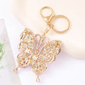 Rhinestone Hollow Butterfly Keychain Gold Metal Four Colors view 4