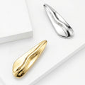 Polished Elongated Teardrop Brooch in Two Metal Tones view 2
