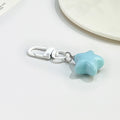 Puffy Five Point Star Resin Keychain With Lobster Clasp And Split Ring view 6