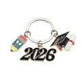 Graduation Multi Charm Keychain Pencil Cap Diploma Silver view 5
