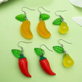 Resin Fruit Charm Drop Earrings with Fishhook Ear Wires view 1