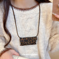 Leopard Print Mini Bag Pendant Cord Necklaces in Two Shapes view 4