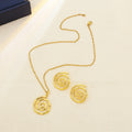 Sixty-One Gold Tone Sculptural Necklace and Earring Jewelry Sets view 6