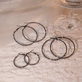 Gunmetal Faceted Irregular Round Oversized Hoop Earrings view 1