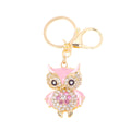 Rhinestone Enamel Owl Keychain Metal Cartoon Bird Bag Charm view 5