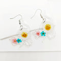 Clear Resin Cat Dried Flower Dangle Earrings 3 Styles view 2