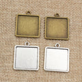 Square Cabochon Pendant Trays with Two Hanging Loops view 4