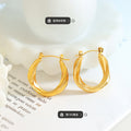 Twisted U-Shape Hoop Earrings Gold Steel Color Options view 2