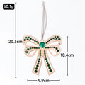 Green Rhinestone Bow Ornament Rose Gold Two Designs view 3