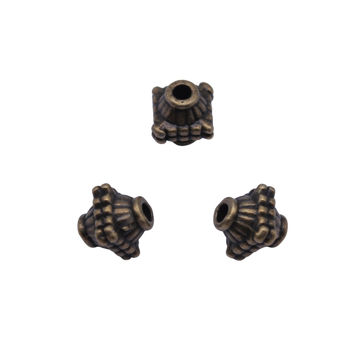 8.2x7.3x7.3mm 1.1g Antique Bronze Zinc Alloy Round Small Hole Spacer Beads for DIY Bracelet Jewelry Making
