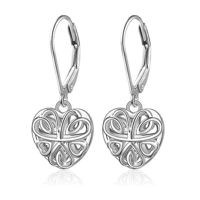 Filigree heart drop earrings alternate product view