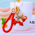 Jeweled Auspicious Elephant Keychains with Cord and Loose Loop Options view 1