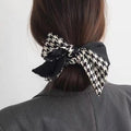 Houndstooth Bow Scrunchie Hair Ties Black Coffee 2 Colors view 6